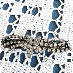 Vintage 1980s Ornate Rhinestones Hair Clip Barrette